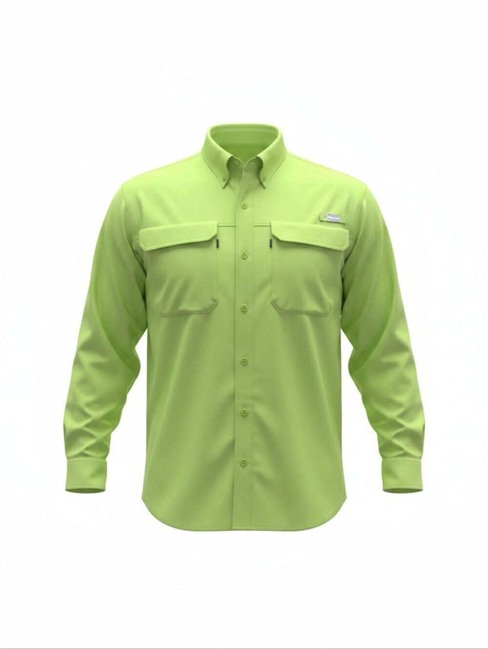 Mojo Preformace Fishing Light Green Button-Up Shirt, Lightweighr, SPF, Outdoor